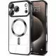 Husa Apple iPhone 17 Pro, Magsafe Electroplating TPU, protectie camera, margini negre