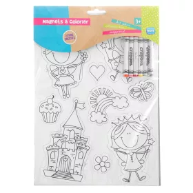 Set magneti de frigider de colorat - Printesa in castel