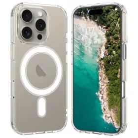   Husa protectie Apple iPhone 16 Pro Max, Magsafe, SnapOn, AntiDrop, Acryl+TPU, transparenta