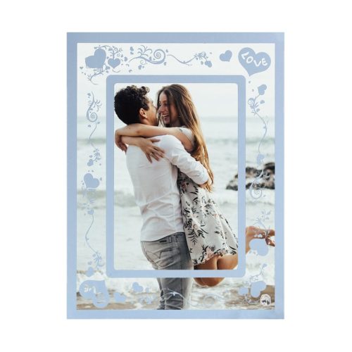 Rama sticla sublimabila cu fotografia ta, suport birou, model LOVE, 23 x 18 cm