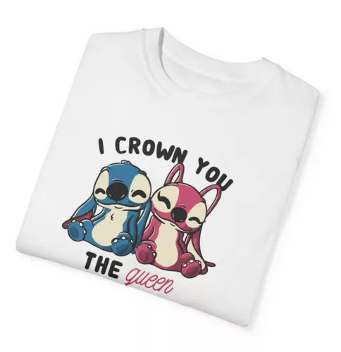 Tricou personalizat alb, copii/adulti, I crown you the queen, modal, diverse marimi