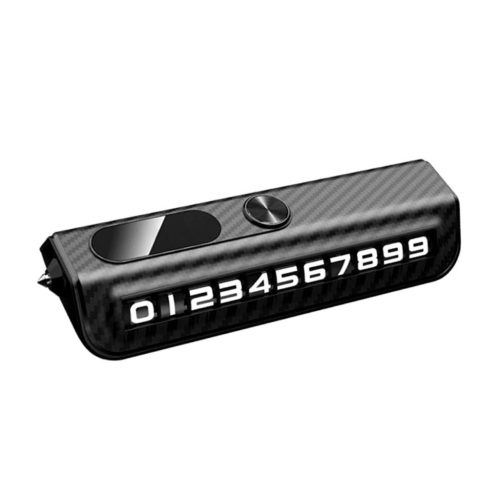 Afișaj număr telefon auto, functie ciocan de urgenta, imitatie carbon, negru