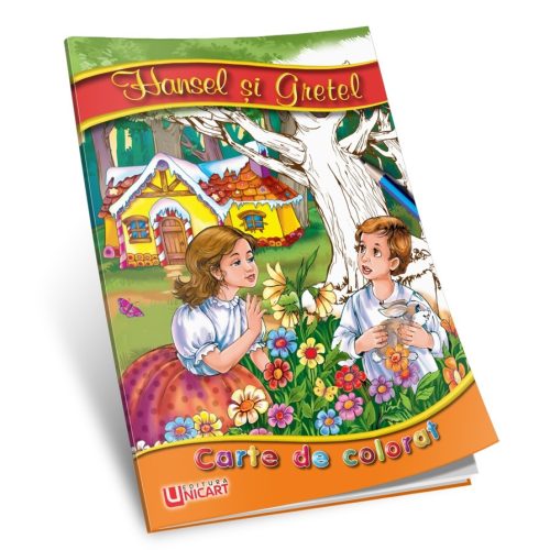 Carte de citit si colorat A5, editura Unicart, Hansel si Gretel