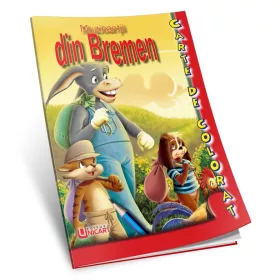   Carte de citit si colorat A5, editura Unicart, Muzicantii din Bremen