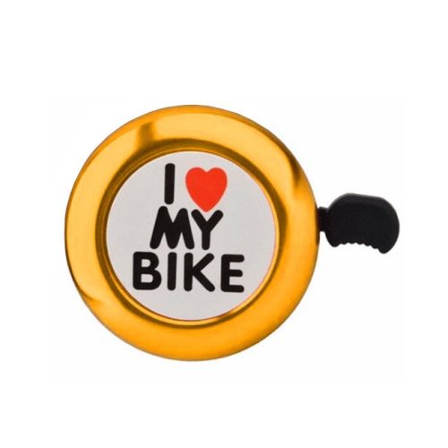 Claxon pentru bicicleta "I love my bike", auriu