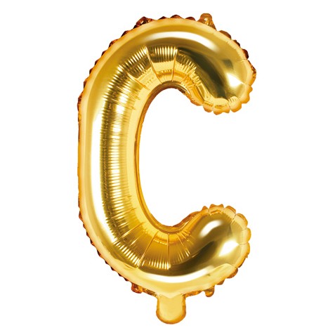 Balon din folie metalizata, 35 cm, auriu, litera C