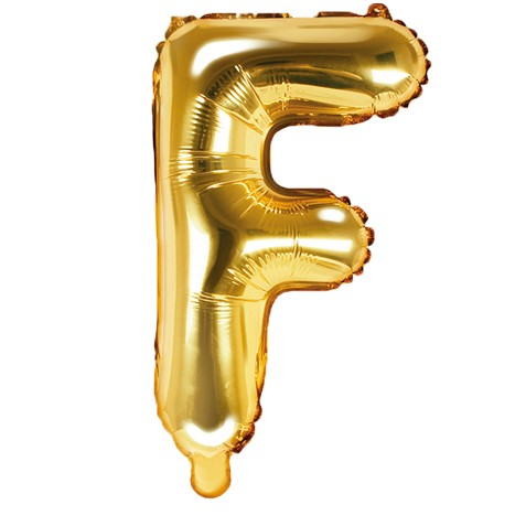 Balon din folie metalizata, 35 cm, auriu, litera F