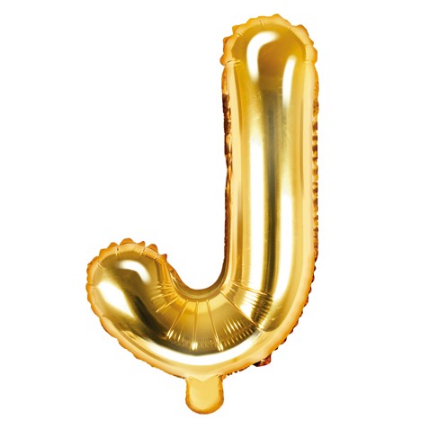 Balon din folie metalizata, 35 cm, auriu, litera J