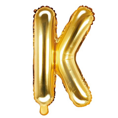 Balon din folie metalizata, 35 cm, auriu, litera K