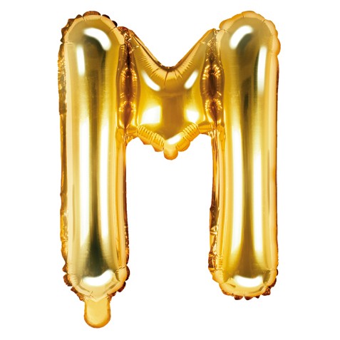 Balon din folie metalizata, 35 cm, auriu, litera M