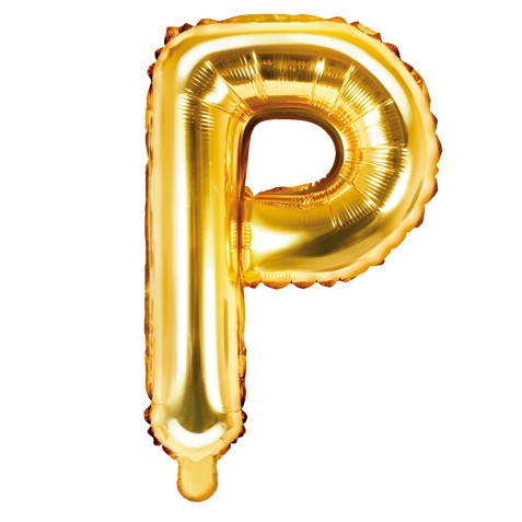 Balon din folie metalizata, 35 cm, auriu, litera P