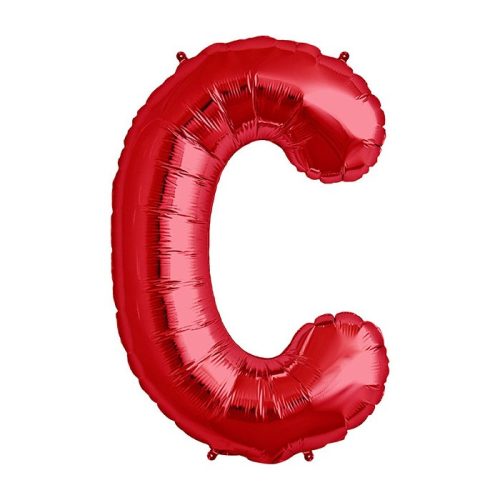 Balon din folie metalizata, 35 cm, rosu, litera C