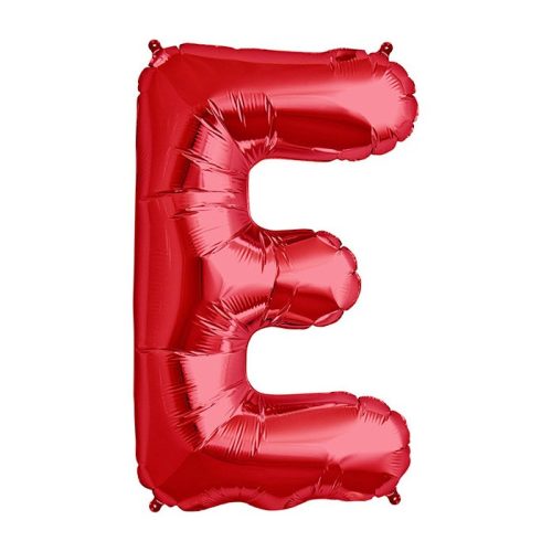 Balon din folie metalizata, 35 cm, rosu, litera E