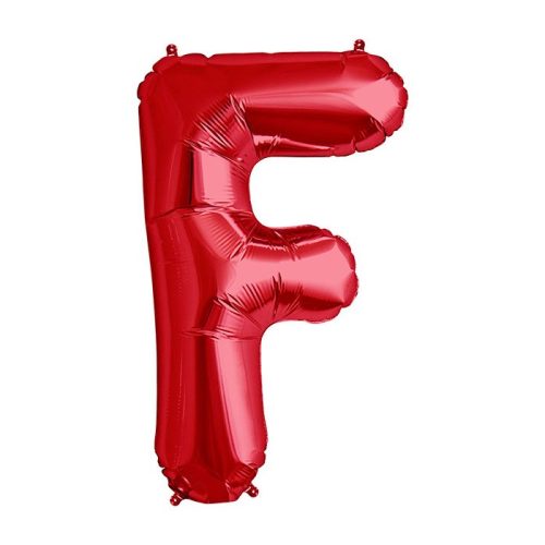 Balon din folie metalizata, 35 cm, rosu, litera F