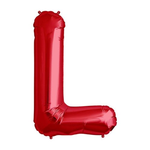 Balon din folie metalizata, 35 cm, rosu, litera L