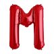 Balon din folie metalizata, 35 cm, rosu, litera M