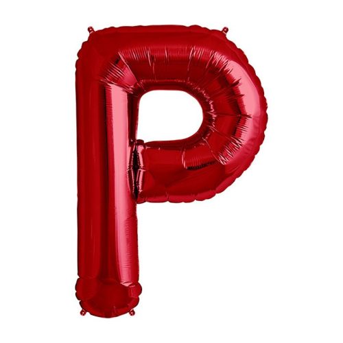 Balon din folie metalizata, 35 cm, rosu, litera P
