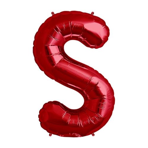 Balon din folie metalizata, 35 cm, rosu, litera S