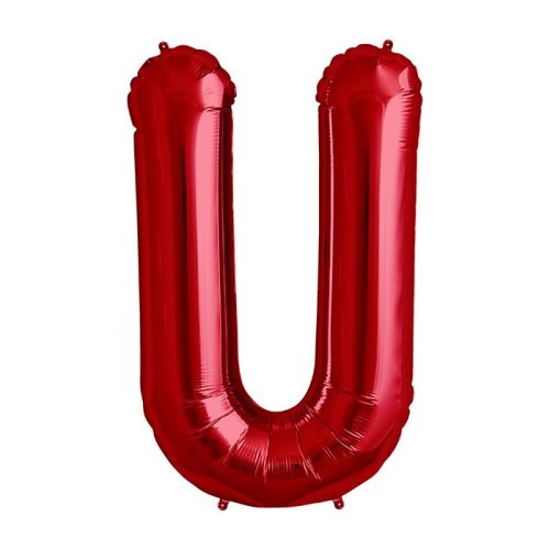 Balon din folie metalizata, 35 cm, rosu, litera U