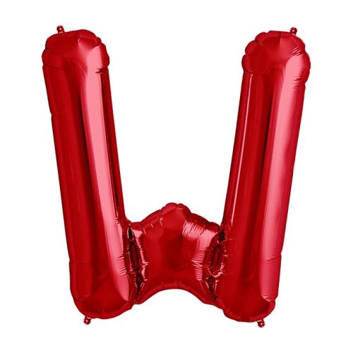 Balon din folie metalizata, 35 cm, rosu, litera W