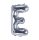 Balon din folie metalizata, 35 cm, argintiu, litera E