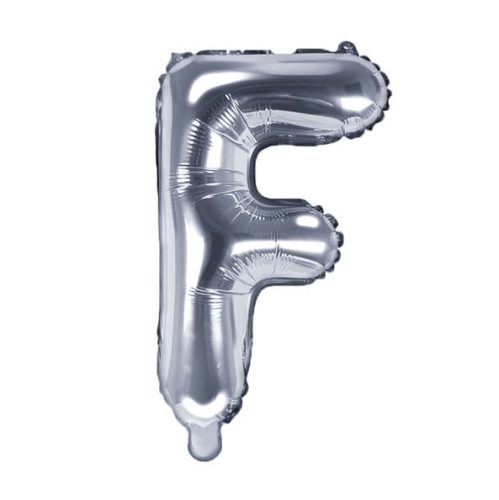 Balon din folie metalizata, 35 cm, argintiu, litera F