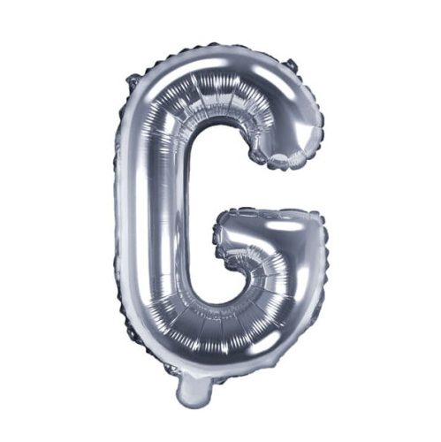Balon din folie metalizata, 35 cm, argintiu, litera G