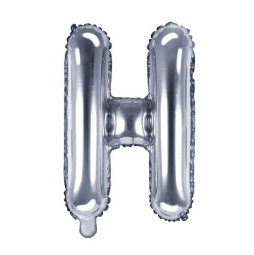 Balon din folie metalizata, 35 cm, argintiu, litera H