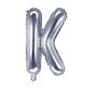 Balon din folie metalizata, 35 cm, argintiu, litera K
