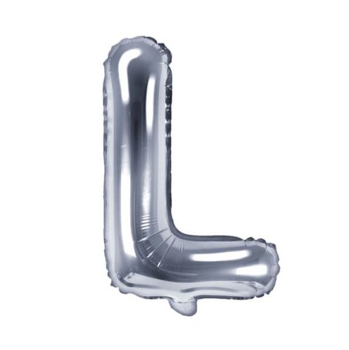 Balon din folie metalizata, 35 cm, argintiu, litera L