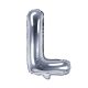 Balon din folie metalizata, 35 cm, argintiu, litera L