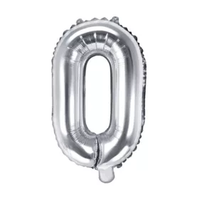 Balon din folie metalizata, 35 cm, argintiu, litera O