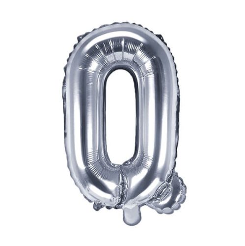 Balon din folie metalizata, 35 cm, argintiu, litera Q
