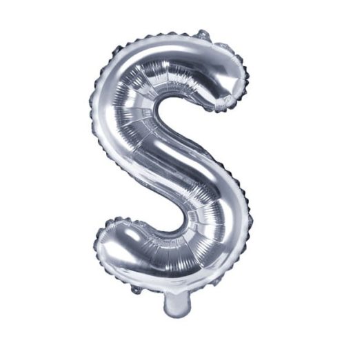 Balon din folie metalizata, 35 cm, argintiu, litera S