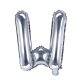 Balon din folie metalizata, 35 cm, argintiu, litera W
