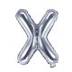 Balon din folie metalizata, 35 cm, argintiu, litera X