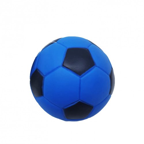 Jucarie chitaitoare pentru caini, in forma de minge de fotbal, albastra