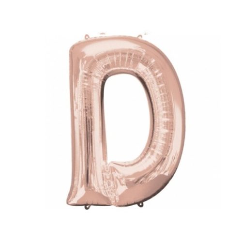 Balon din folie metalizata, 35 cm, rose gold, litera D