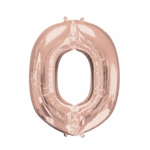 Balon din folie metalizata, 35 cm, rose gold, litera O