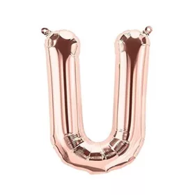 Balon din folie metalizata, 35 cm, rose gold, litera U