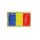 Insigna metalica "Romania", 2 x 1 cm, dreptunghiulara