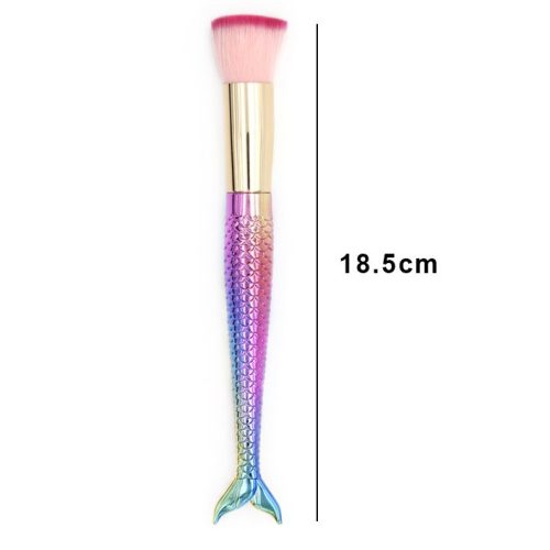 Pensula pentru machiaj in forma de sirena IDei, 18.5 cm