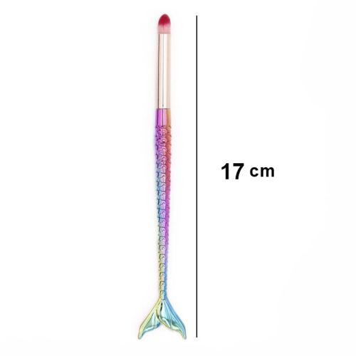 Pensula pentru machiaj in forma de sirena IDei, 17 cm