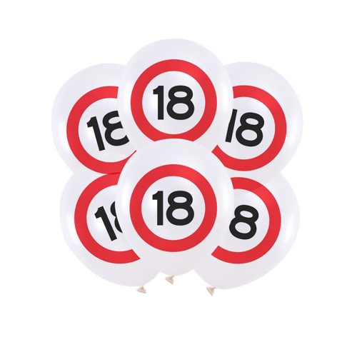 Baloan pentru majorat, 45 cm, 10g, numarul 18, alb