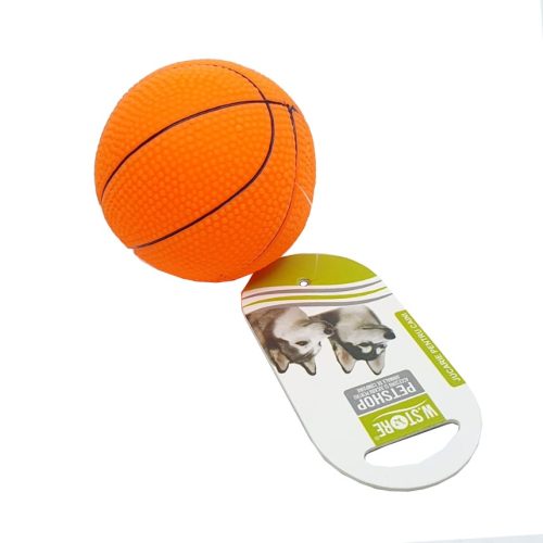 Jucarie chitaitoare pentru caini, in forma de minge de baschet