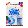Set lumanari tort cu suport si placuta "Happy Birthday", albastru