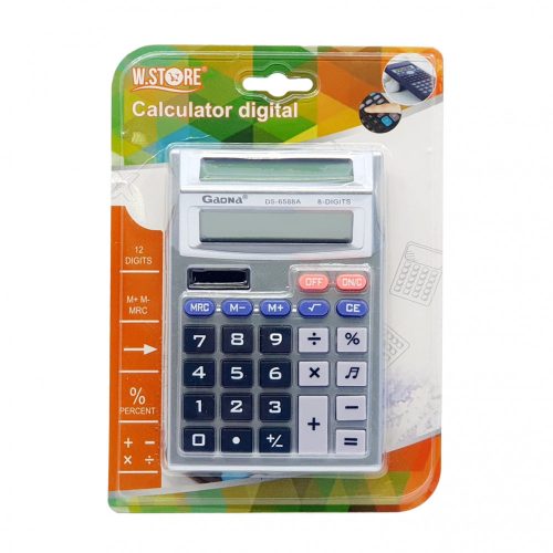Calculator stiintific Gaona DS-6588A, 8 digits, display dublu, gri