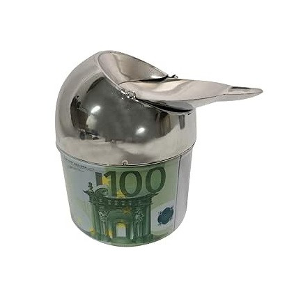 Scrumiera anti-vant, clapa rabatabila, metalica, model 100 euro