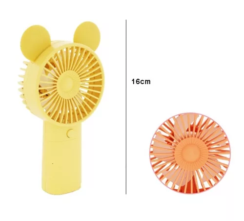 Mini-ventilator portabil, acumulator incorporat, galben