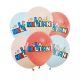 Set 6 baloane "La multi ani", diverse culori, model Thunder, 30 cm
